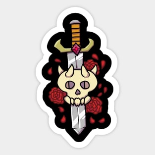 Skull Flowers Sword Sticker